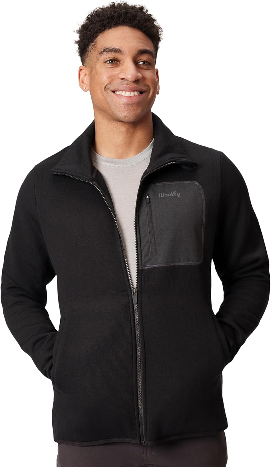 Men's 100% Merino Fleece Jacket By Woolly | RWS Certified | Soft Weather-Ready Warmth, Seattle Designed