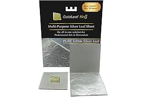 Genuine 24K Edible Pure Silver Leaf Sheets for Pastry and Cake Decoration
