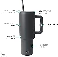 Vista 131 de Simple Modern - Vaso Trek de 40 onzas con asa y tapa con sorbete, taza de viaje de acero inoxidable con aislamiento, apta para portavasos Bosque