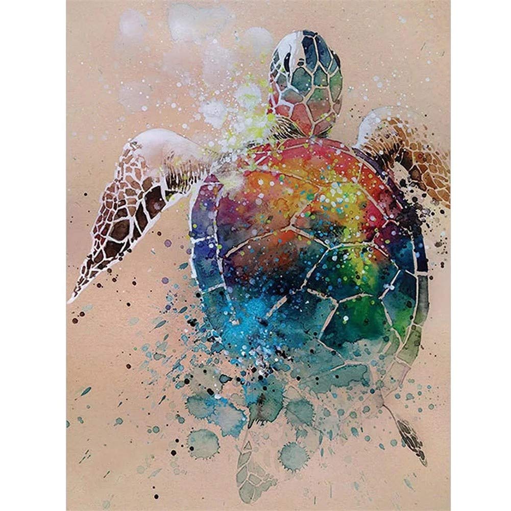Loisir créatif diamant tortue avec strass carrés brillants point de croix 70x90