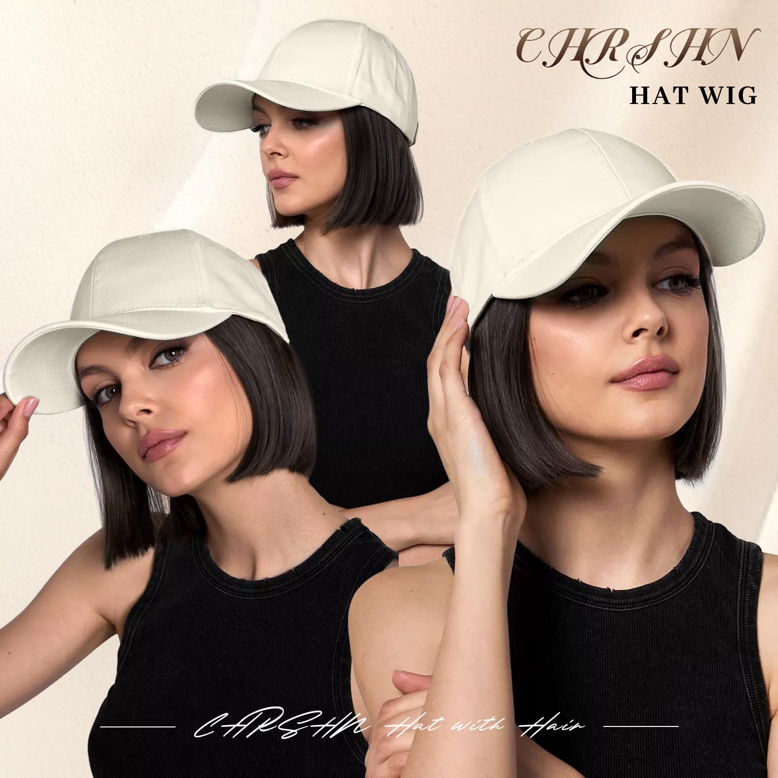 Amazon.com : CHRSHN Hat Wigs for Women Baseball Cap With  display picture 3