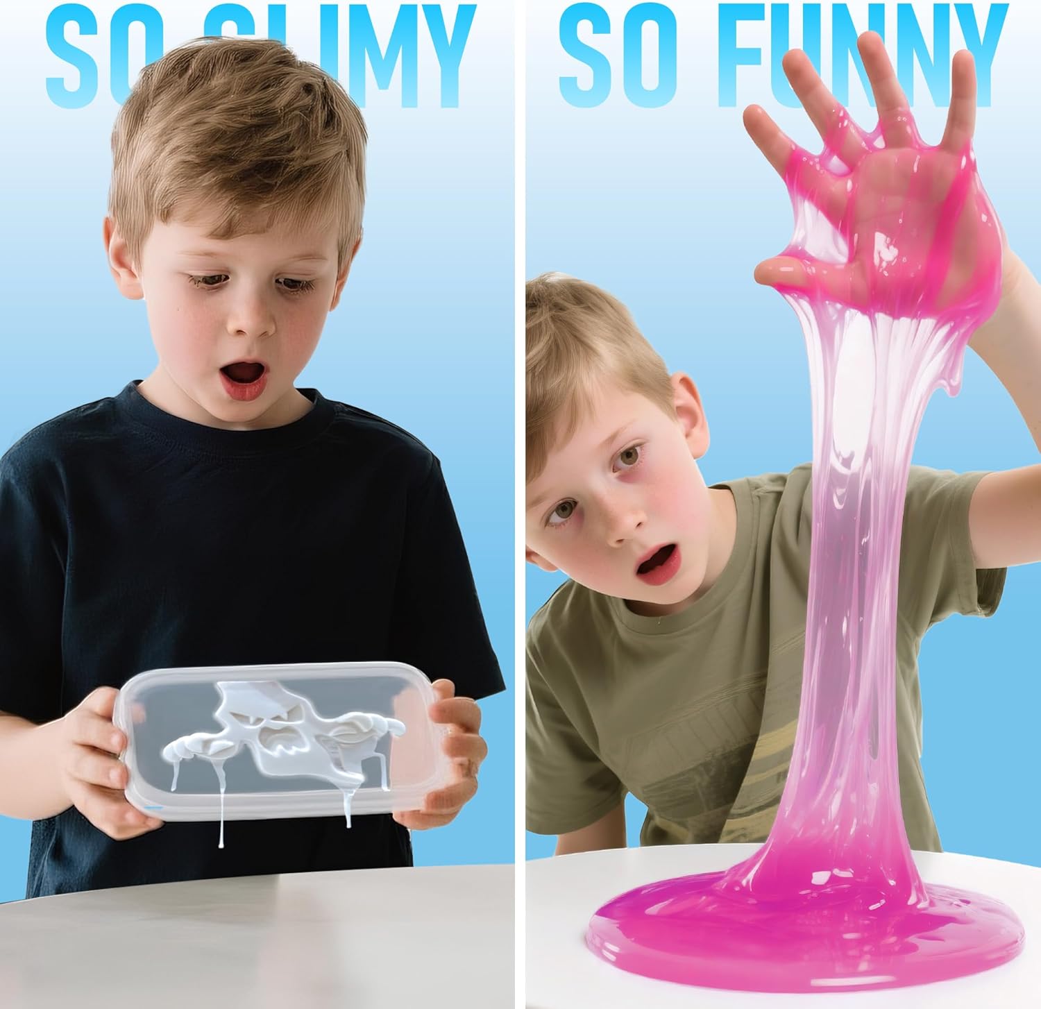 Slime Science Kit for Kids - DIY Slime Making Kit with 3 Colors, Ghost Mold, Foam Beads & Pearlescent Powder - STEM Educational Science Experiment Toy for Boys & Girls Ages 6+