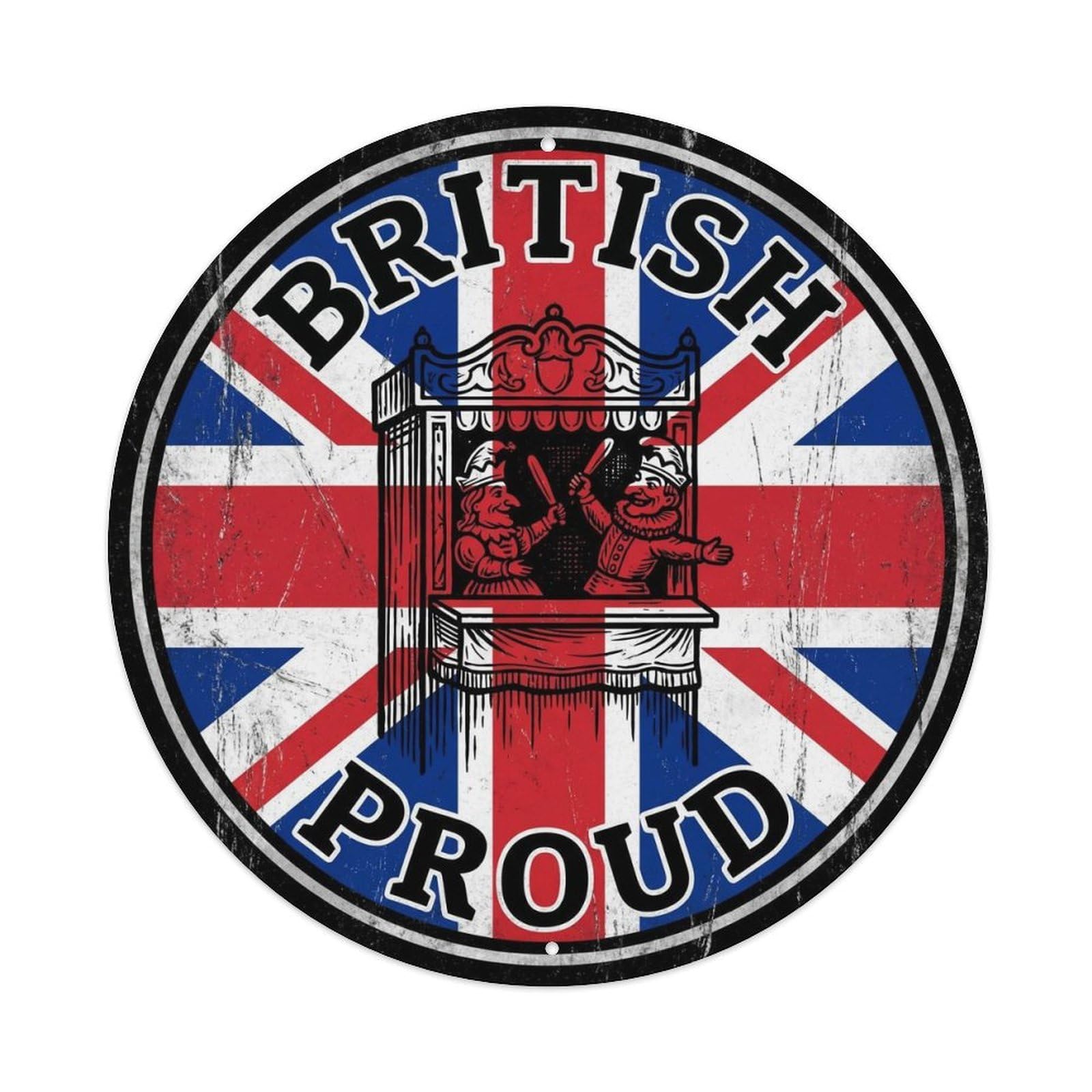 British Proud Punch And Judy Folk Heritage Emblem Metal Tin Sign