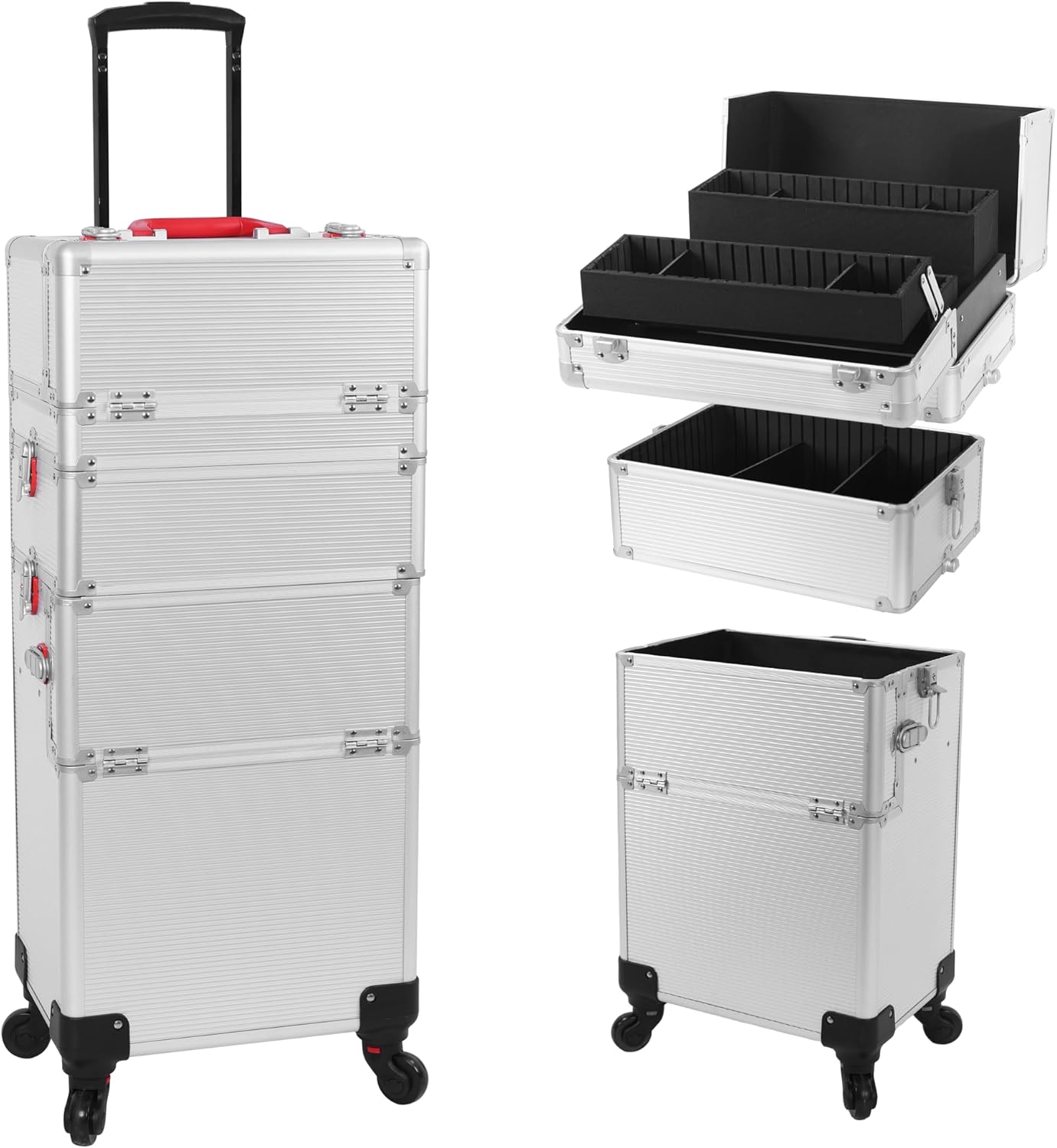 CHUANGJIN Professional Rolling Makeup Train Case, Multi