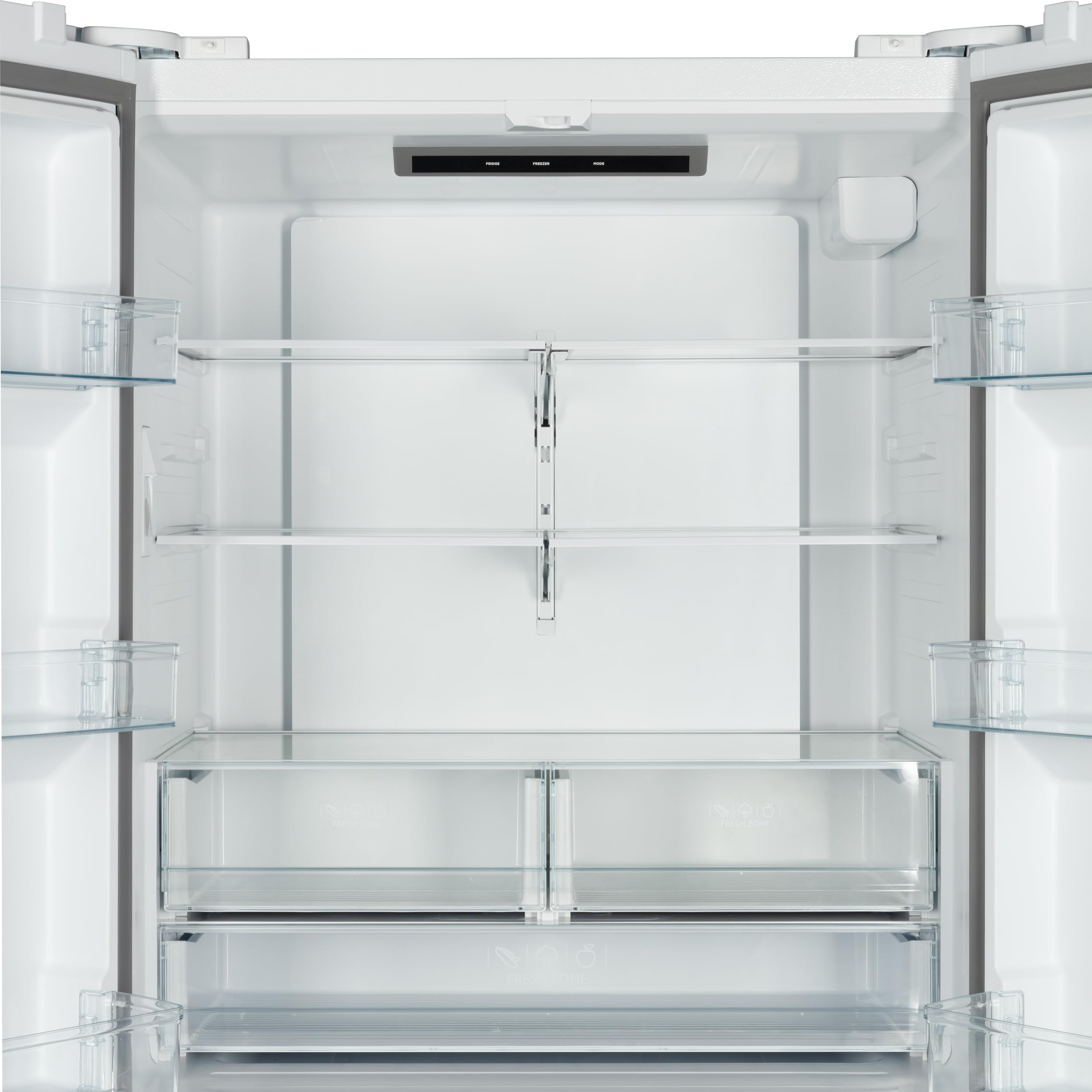 Forno Rivello 36-Inch French Door Refrigerator with Antique Brass Handles – Internal Water Dispenser, Filtered Ice Maker, Adjustable Shelves - White on Fridge.com