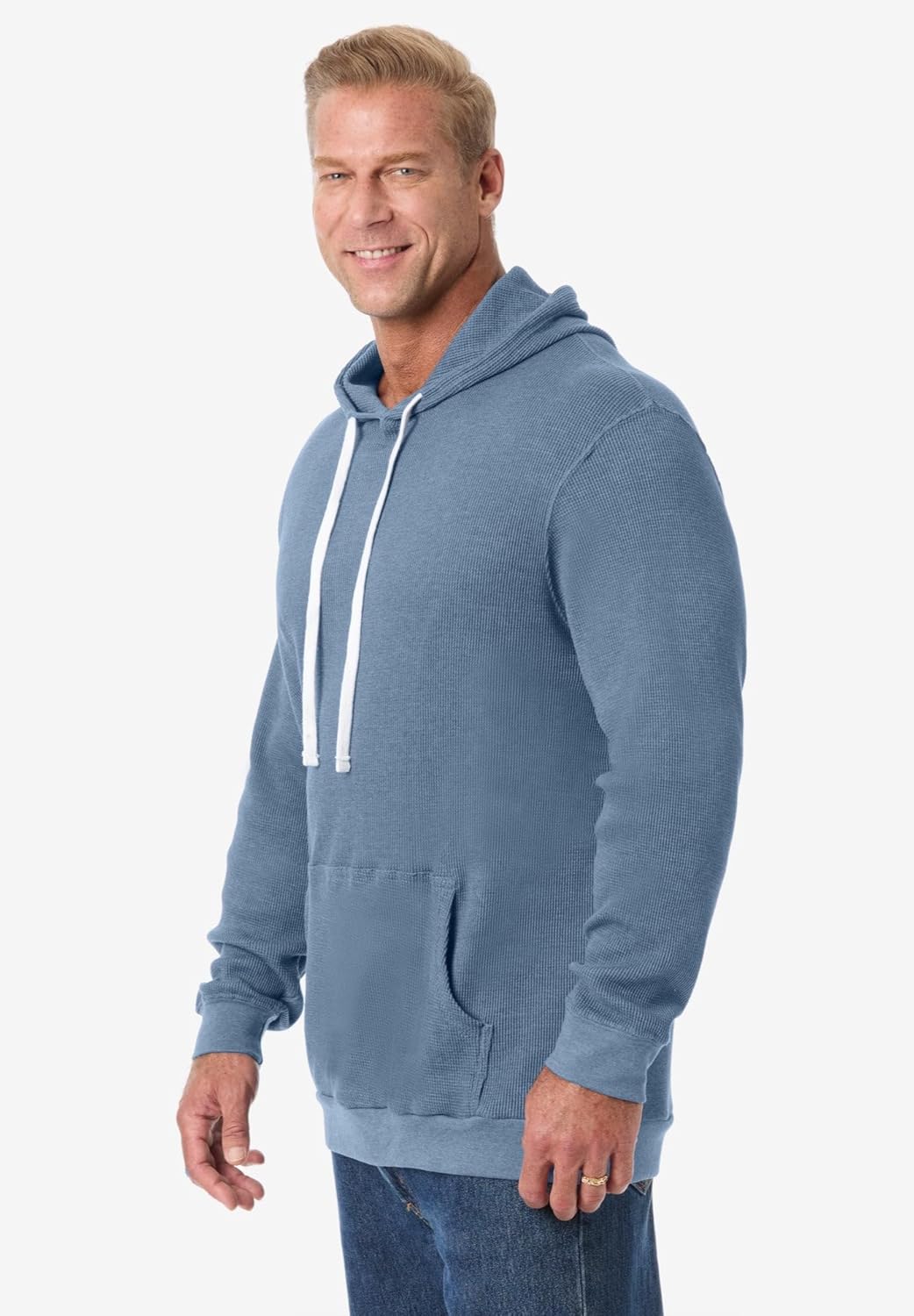 KingSize Men's Big & Tall Tall Waffle-Knit Thermal Hoodie