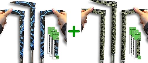 ALIEN PROS Paquete de 6 cintas de envoltura con agarre de golf Blue Waves & Black Clouds Mix - ReGrip en 1 minuto