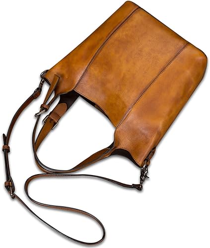 Miniatura 3 de Genuine Leather Handbag for Women Vintage Handmade Shoulder Bag Purse Tote Cowhide Satchel Crossbody Top-Handle Bags