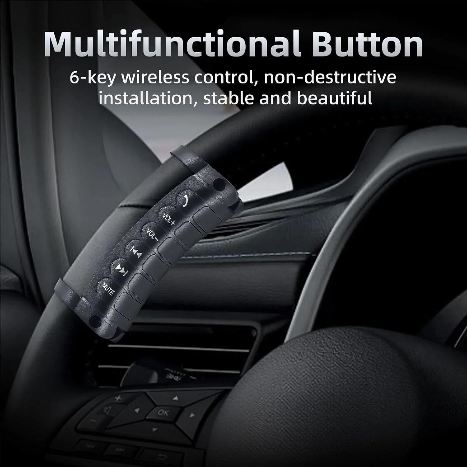 Universal Multi-Wheel 2.4G Wireless Car Multi Steering Wheel Control Remote Controls Car 6-Key Wireless Control Switch Buttons Replacement
