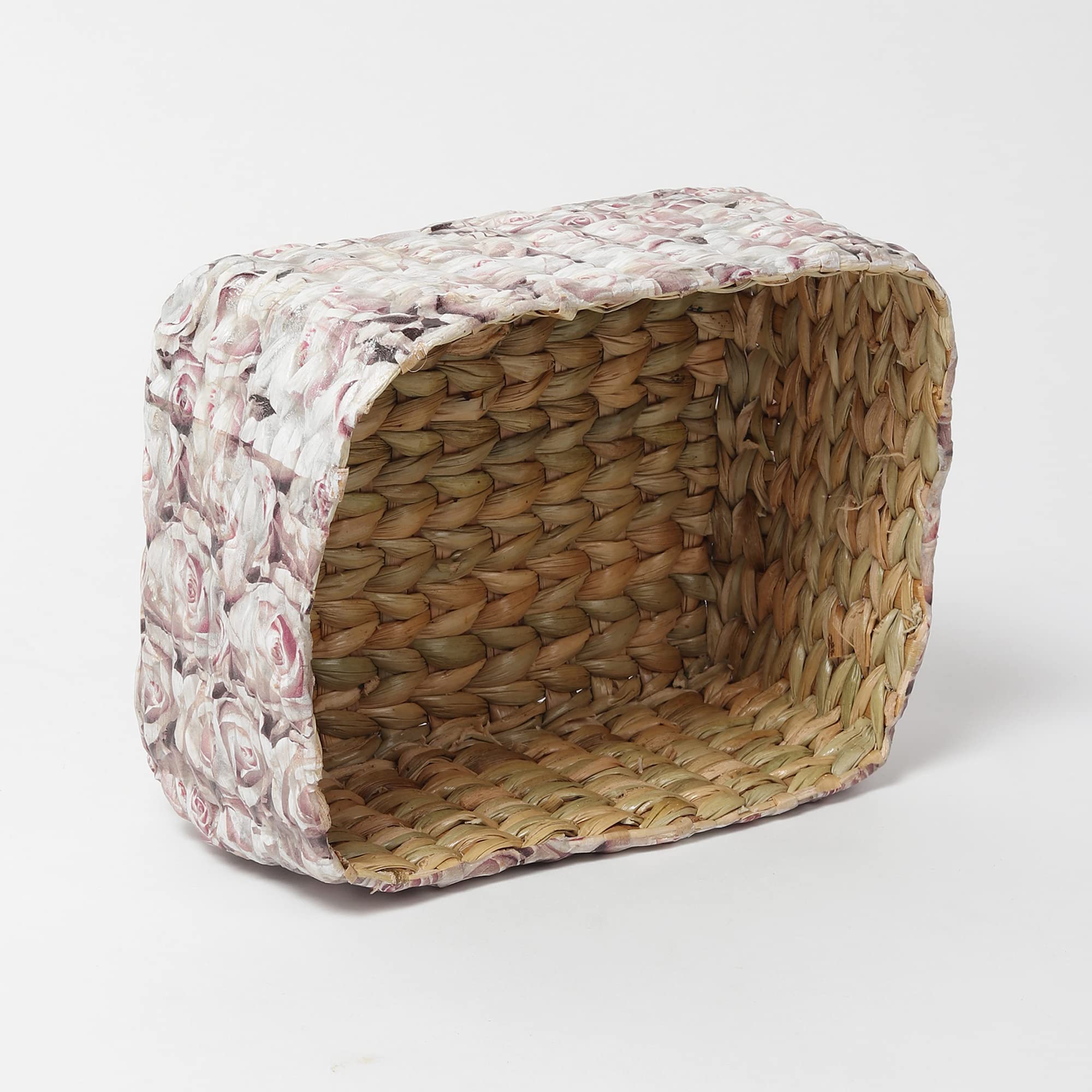 Habere India-All the Cultures Fabricating India Jute Storage Baskets | Cane or Bamboo Baskets | Wicker Gift Hamper | Rattan Wardrobe Basket - Rectangular (Multi Color 2) 1