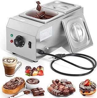 Dyna-Living Chocolate Melting Pot 2-Tanks Commercial Chocolate Tempering Machine Chocolate Tempering Pot 1000W Electric Ch...