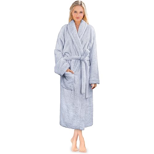 PAVILIA Premium Womens Plush Soft Robe Fluffy, Warm, Fleece Sherpa Shaggy Bathrobe