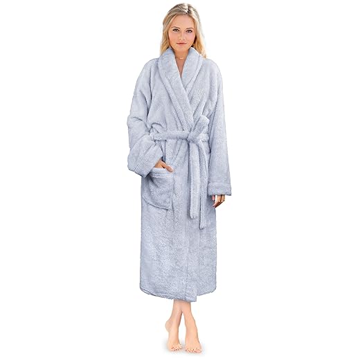 PAVILIA Premium Womens Plush Soft Robe Fluffy, Warm, Fleece Sherpa Shaggy Bathrobe