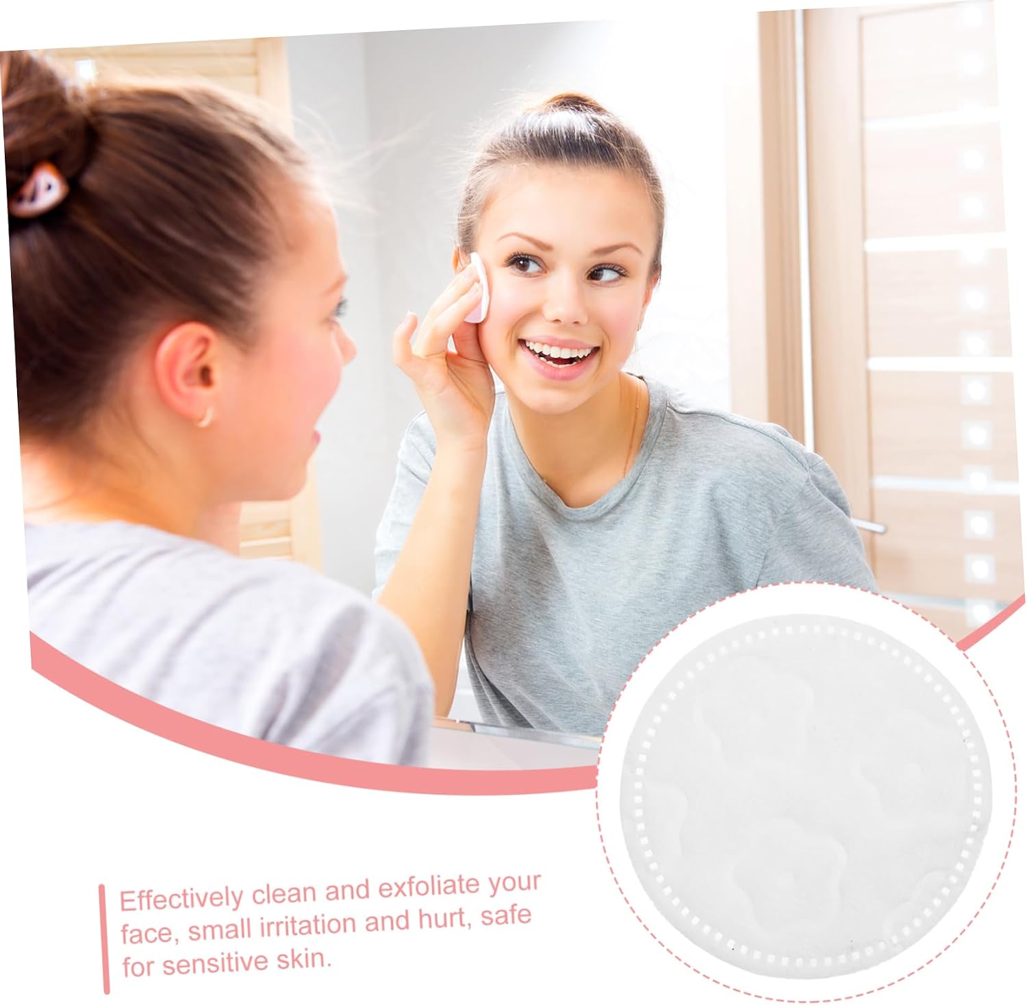 1bag Pure Cotton Makeup Remover Pads Thick Exfoliating Cotton Rounds for Gentle Cleansing and Makeup Removal Facial Cleaning Pads