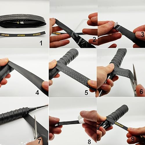 Miniatura 5 de Tennis Grip Tacky - Cinta de agarre para raqueta de tenis, agarre antideslizante absorbente para raqueta de tenis, bádminton, pickleball, agarre con