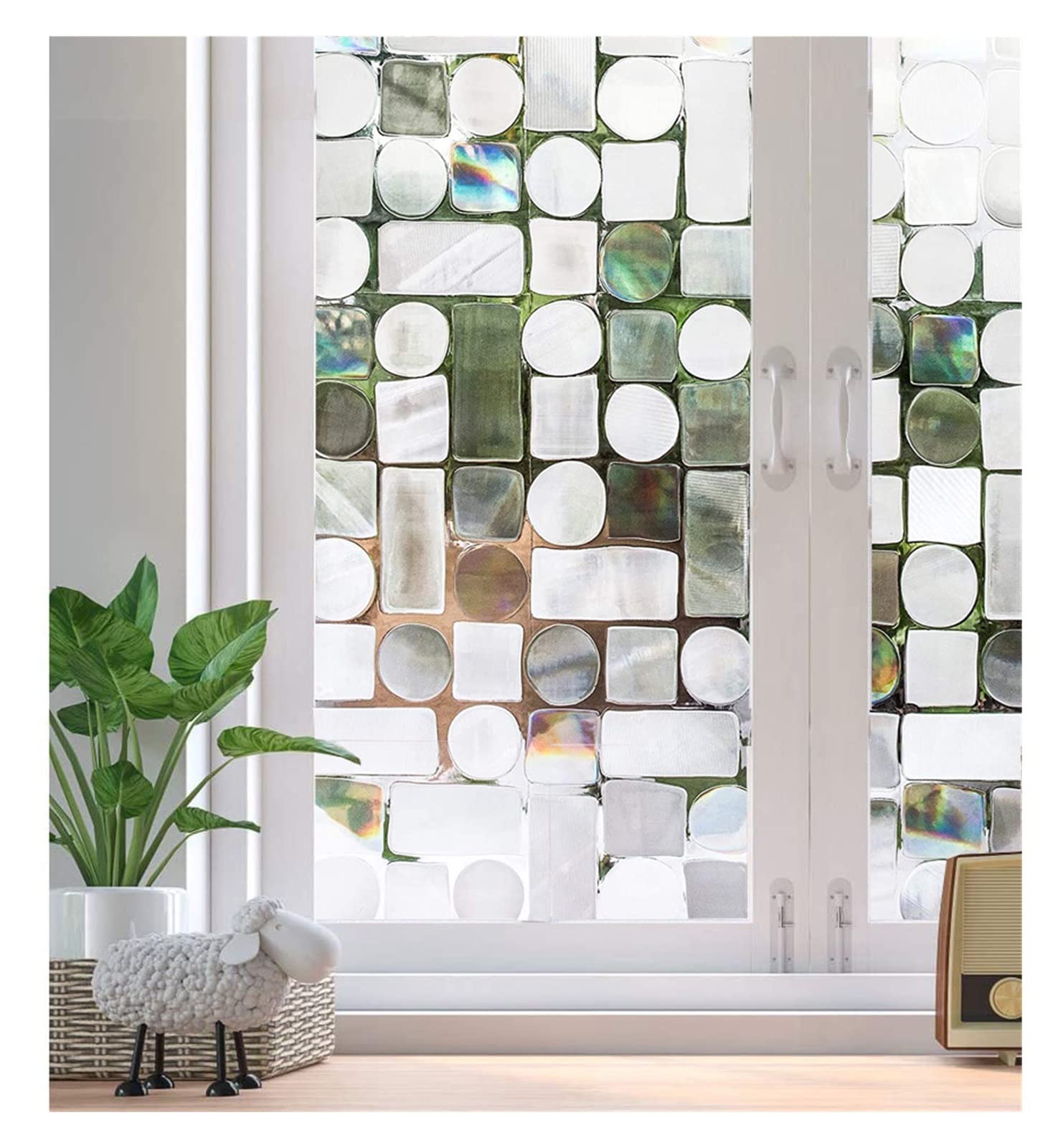 Privacy Film For Glass Windows,Stained Decorative Static Self Adhesive Sticker(30x100cm)