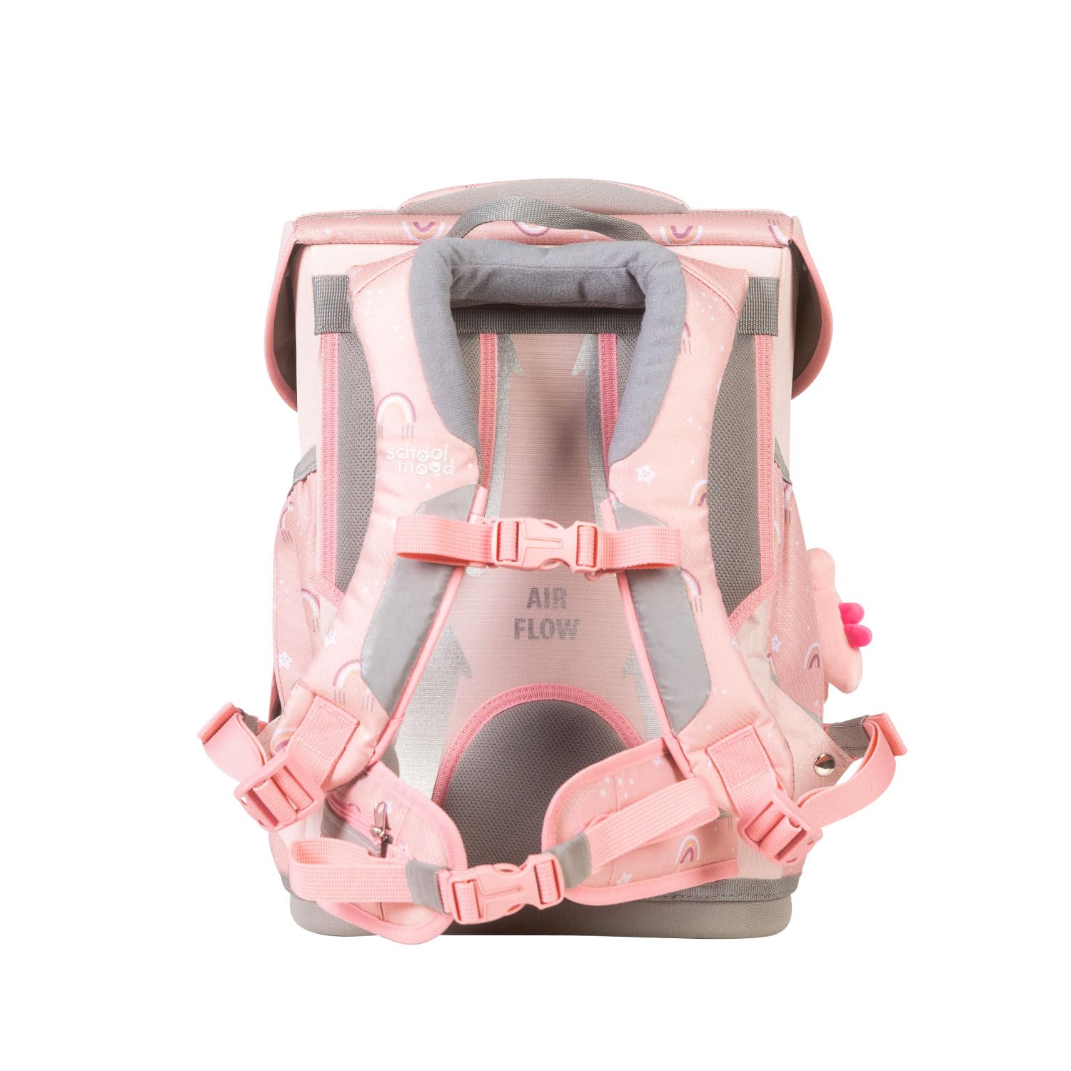 SCHOOL-MOOD Champion Pro Rainbow Schulranzenset 7-teilig 21,5L Stauraum, ergonomisches Easy Fit System für 1 m bis 1,50 m Körpergröße, standfest, wasserabweisender Stoff mit Reflektoren