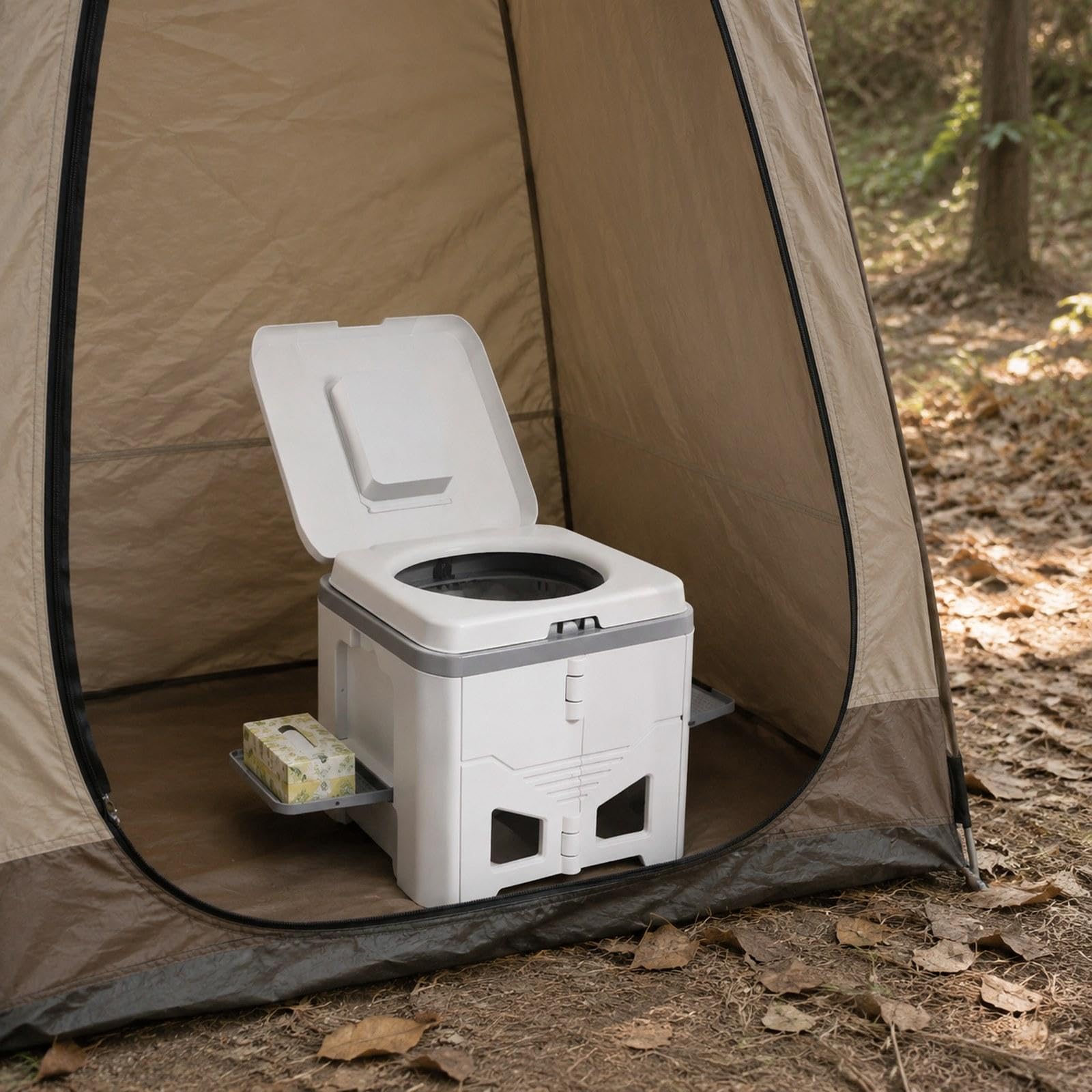 kowaku Inodoro Portátil Asiento Plegable Inodoro de Viaje Sanitario Multifuncional Compacto con Tapa Material PP Fácil Mantenimiento Adecuado para Adultos
