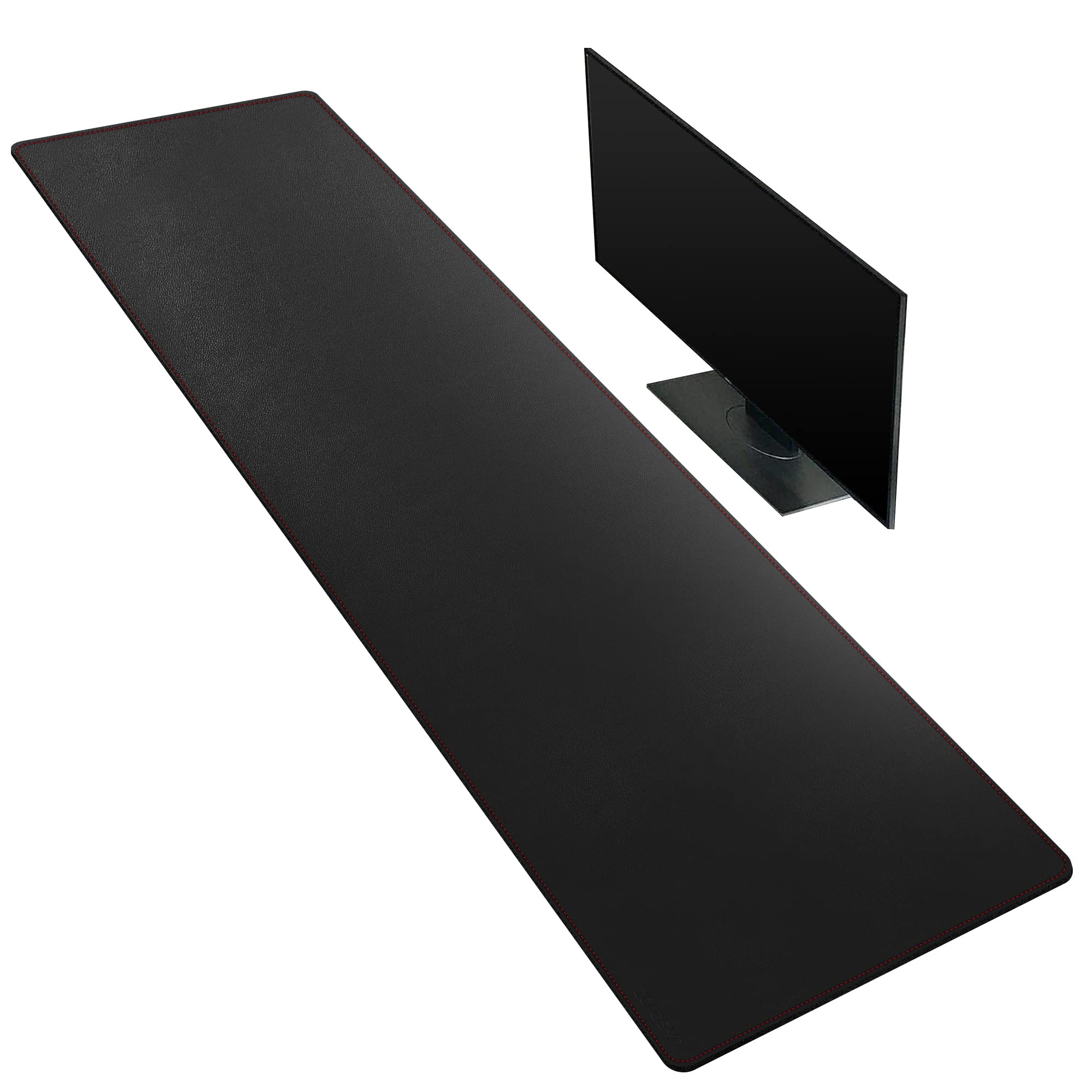 ZORESYN Desk Mat Table Pads (160x40cm) - PU Leather Extended Large Mousepad Desk Mat - Nonslip Base and Waterproof Desktop Writing Pad Mouse Mat (Black) โ image 1