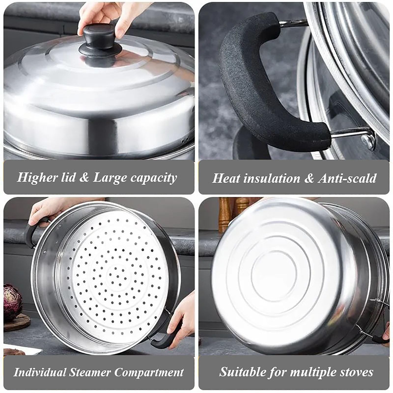 Amazon.com: SUZEPER Large Steamer Pot for Cooking,19inch Stainless