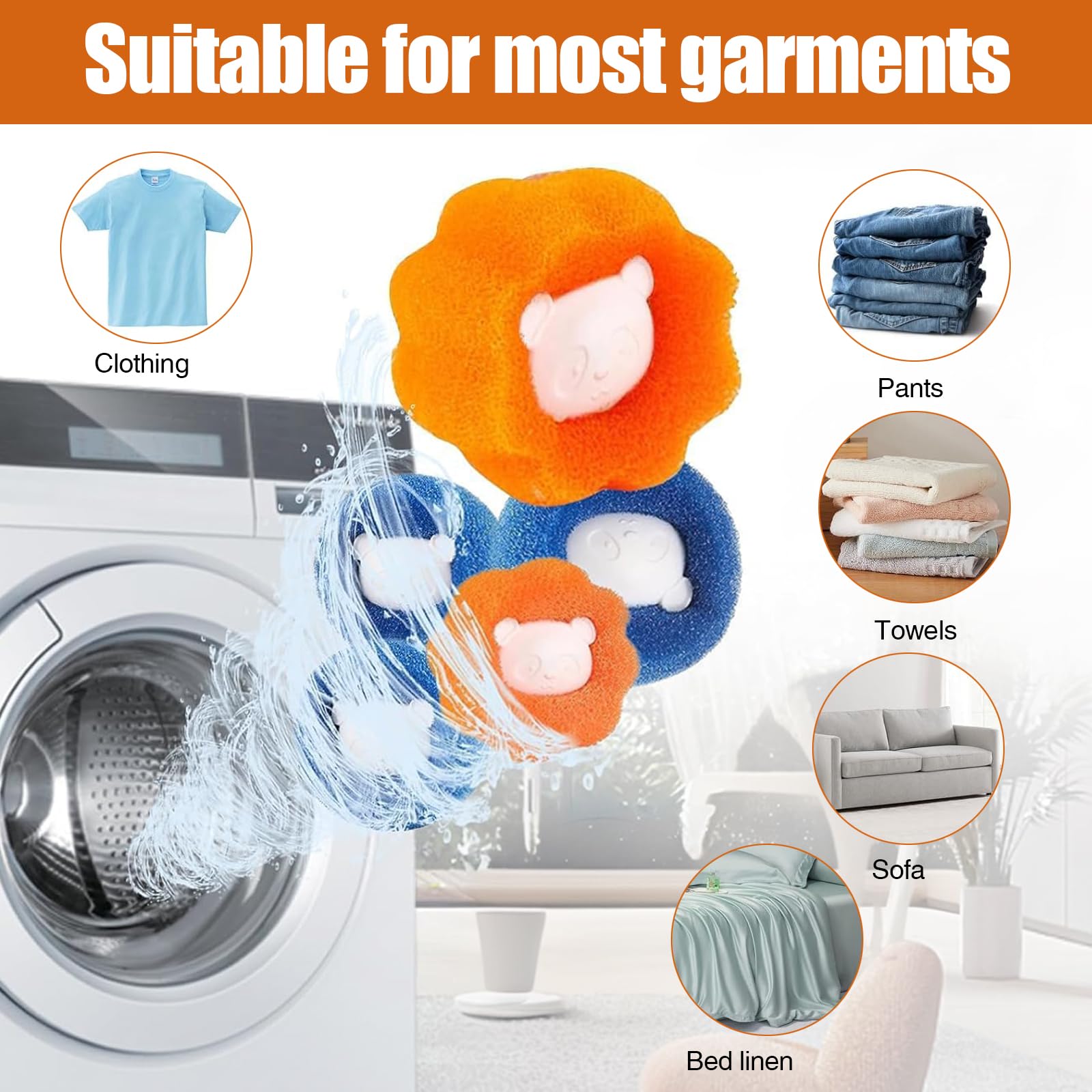 10 Stücke Fusselbälle für Waschmaschine Waschmaschine Haarfänger für Tierhaarentferner Waschmaschine Waschmaschine Wiederverwendbarer Anti Anti-Entfernt Tierhaare - Waschball für Waschmaschine und Tr