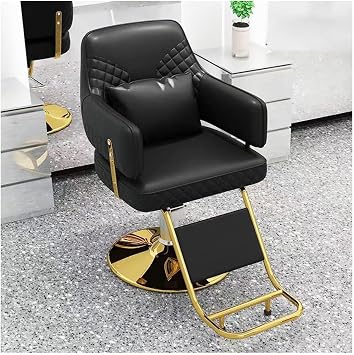 Hairdressing Chair, Hair Stylist Professional Barber Beauty Salon Spa Equipment,Dark Grey Black
