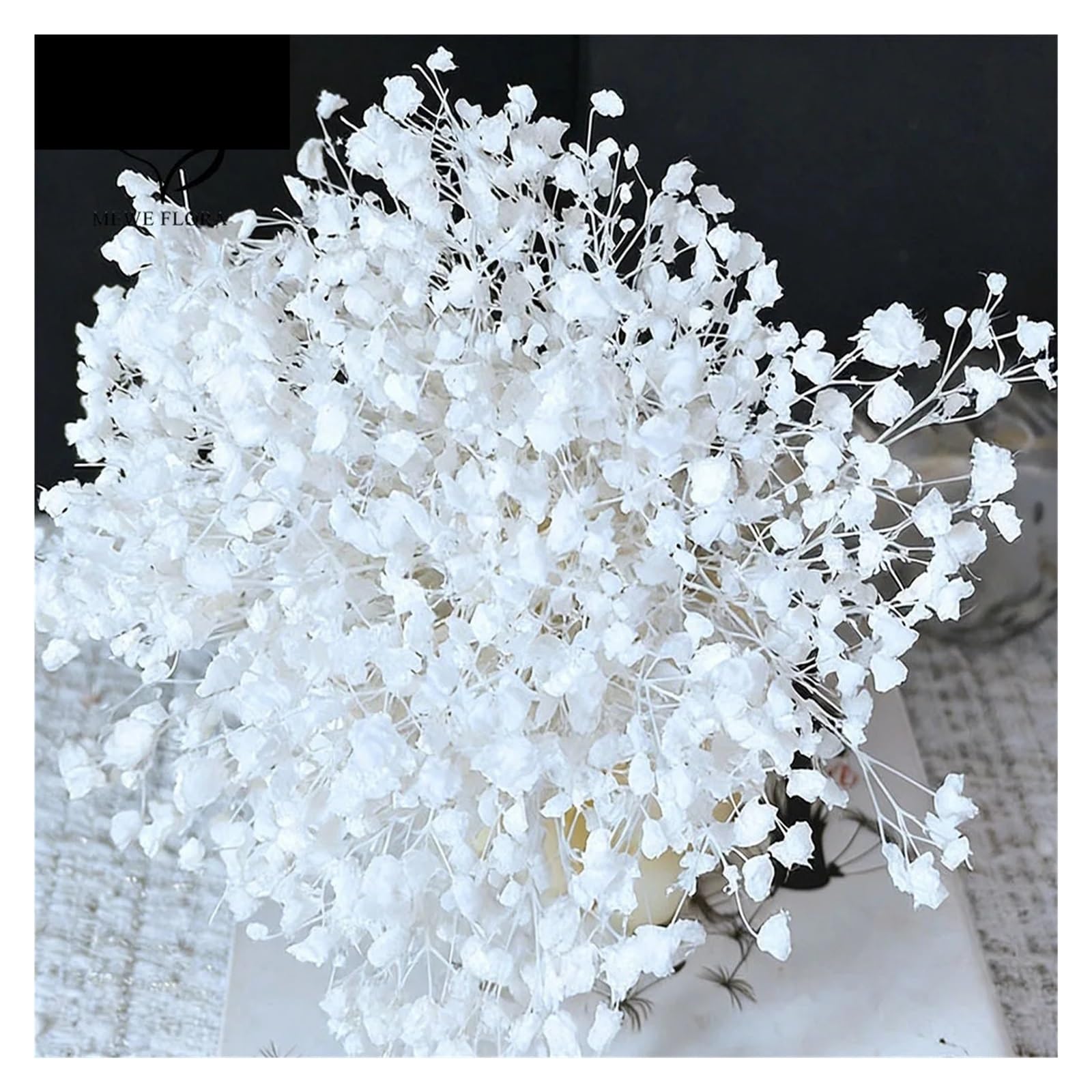 gypsophile séché Gypsophile Blanche préservée, 100g, Fleur séchée, décoration de Bouquet Mariage, Remplissage Vase for la Maison(Rosy)