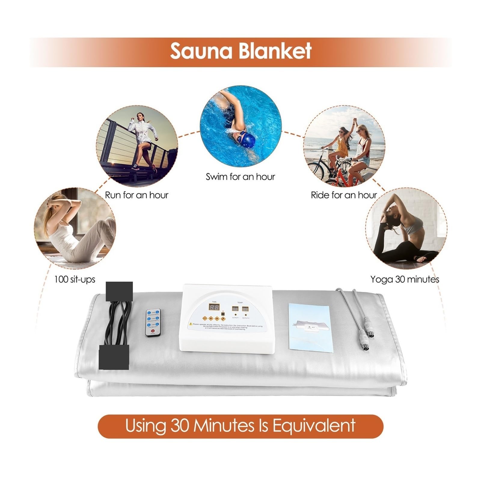 Manta de Sauna ponderada for Quemar Grasa, Adelgazante for Bajar de Peso, desintoxicación de SPA, Manta cafactora con Control Remoto por Infrarrojos for el Cuerpo del hogar para Sauna en casa
