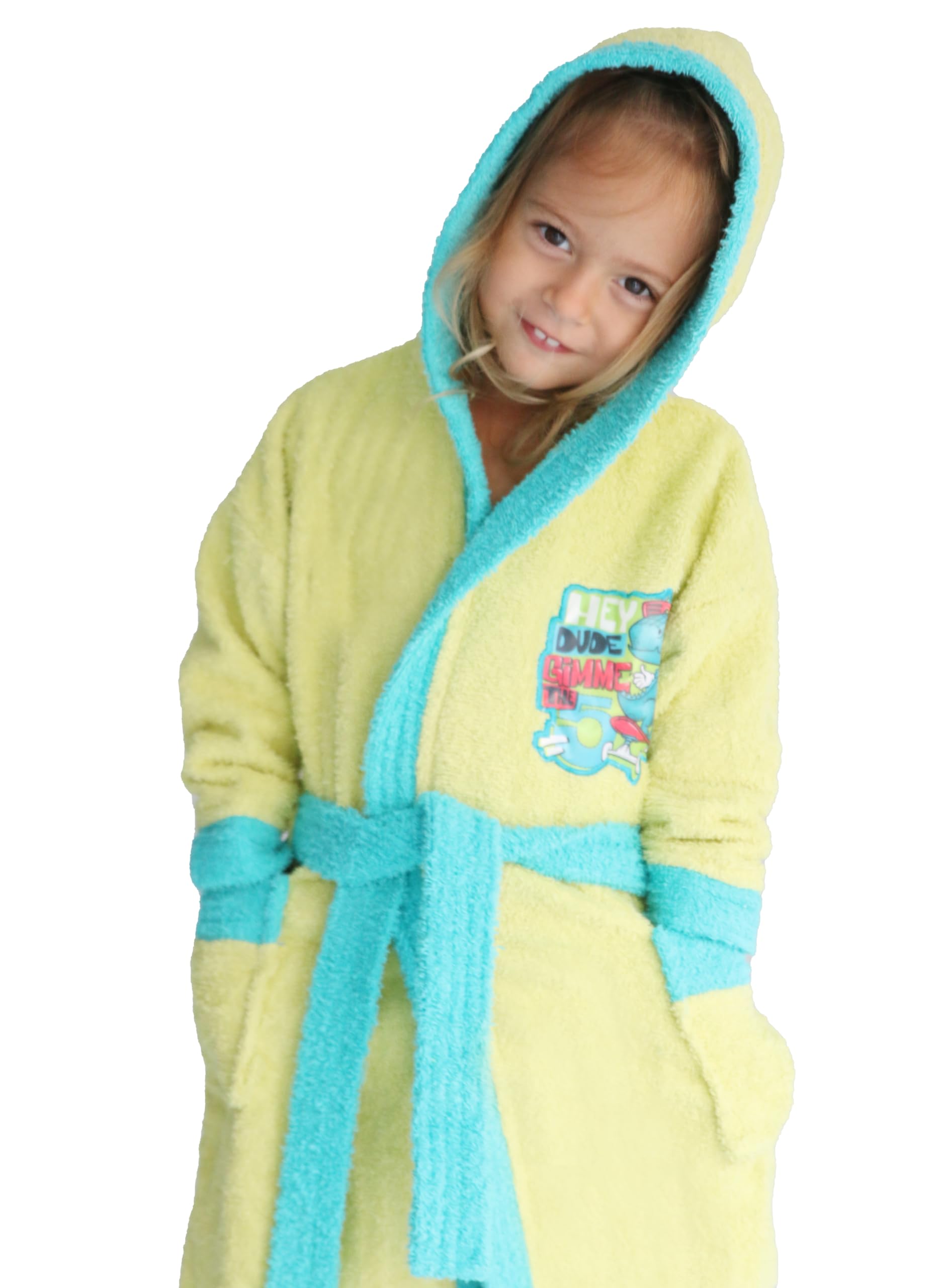 LEBENGOOD - Albornoz Niñas Algodón: Niña, Infantil - 100% Algodón OEKO-TEX® - 2 Bolsillos, Cinturón, Capucha, Albornoces Felpa muy suave con bordados para niñas