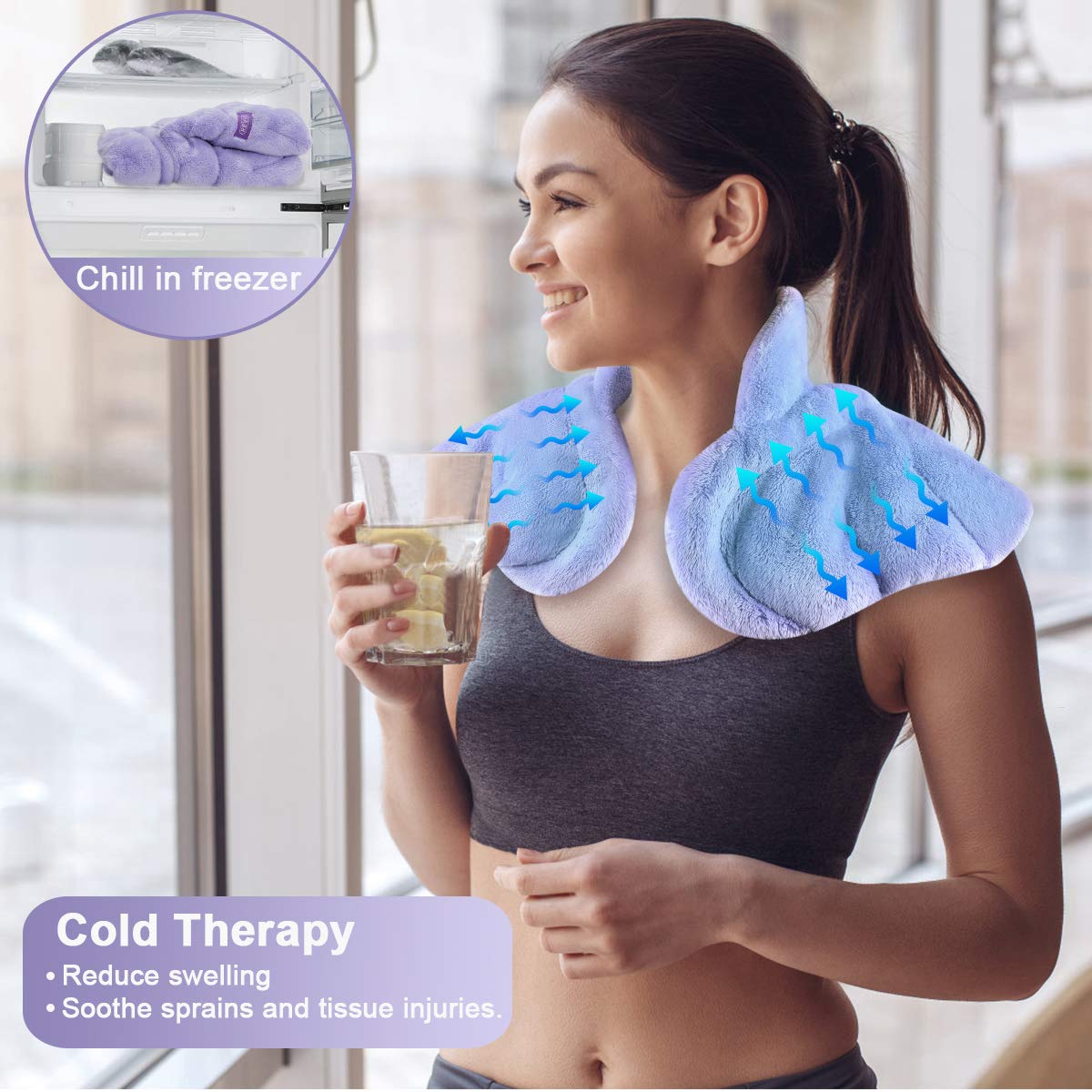 REVIX Heated Neck Wrap Microwave Heating Pad for Neck and Shoulders