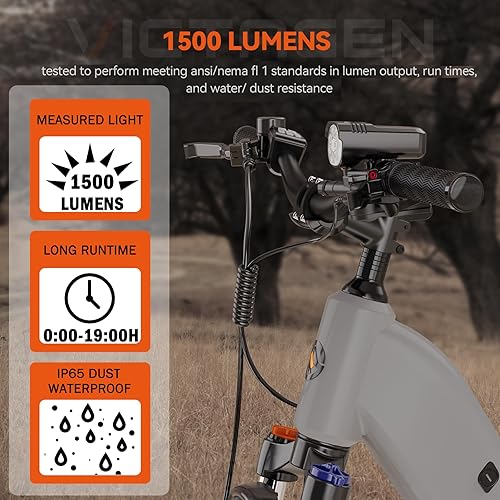 Miniatura 5 de Victagen Kit de luces de bicicleta 9 LED, luces altas y bajas, luces de bicicleta ultraligeras y brillantes, luces de bicicleta impermeables para