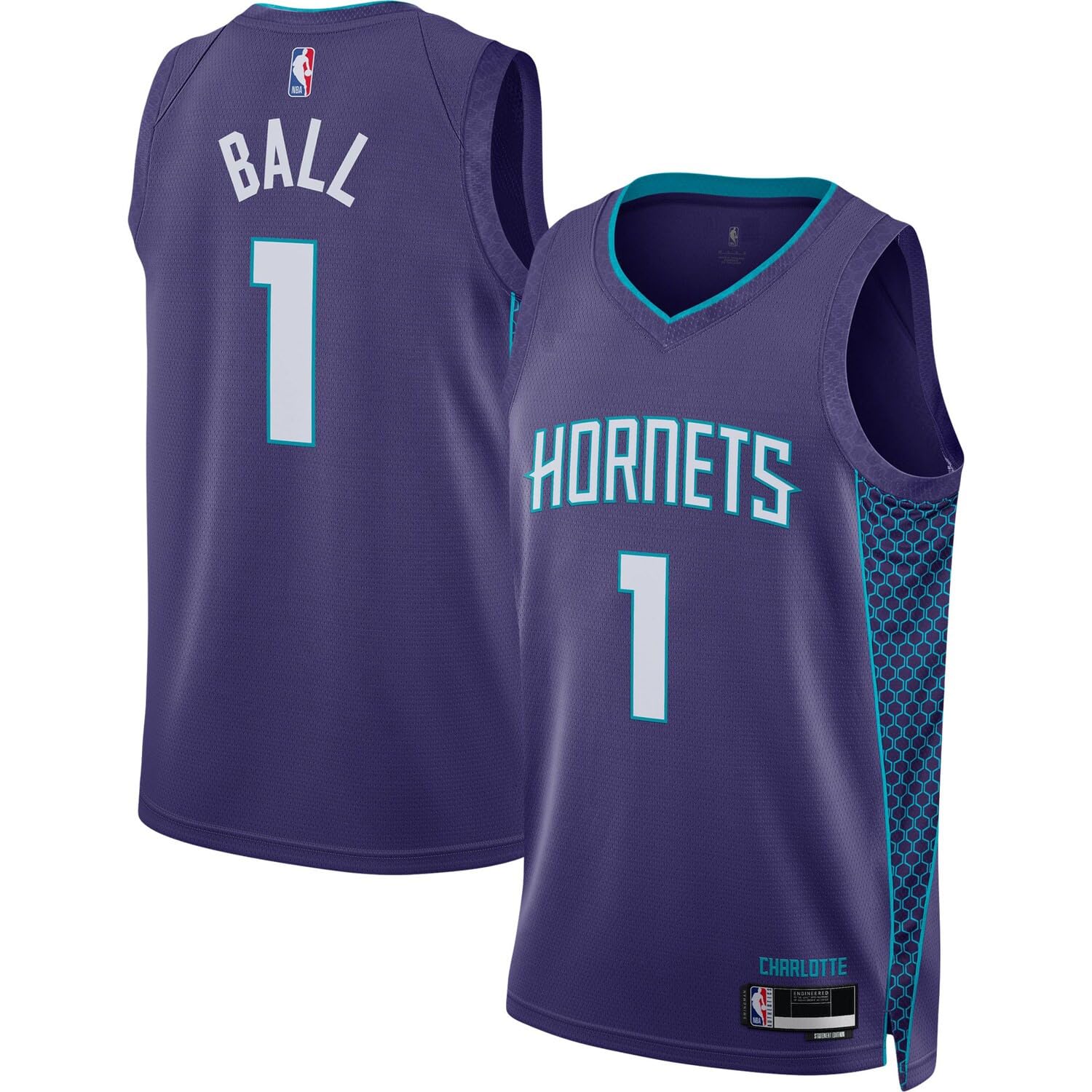 LaMelo Ball - Maglietta da bambino Charlotte Hornets NBA 8-20, colore: viola