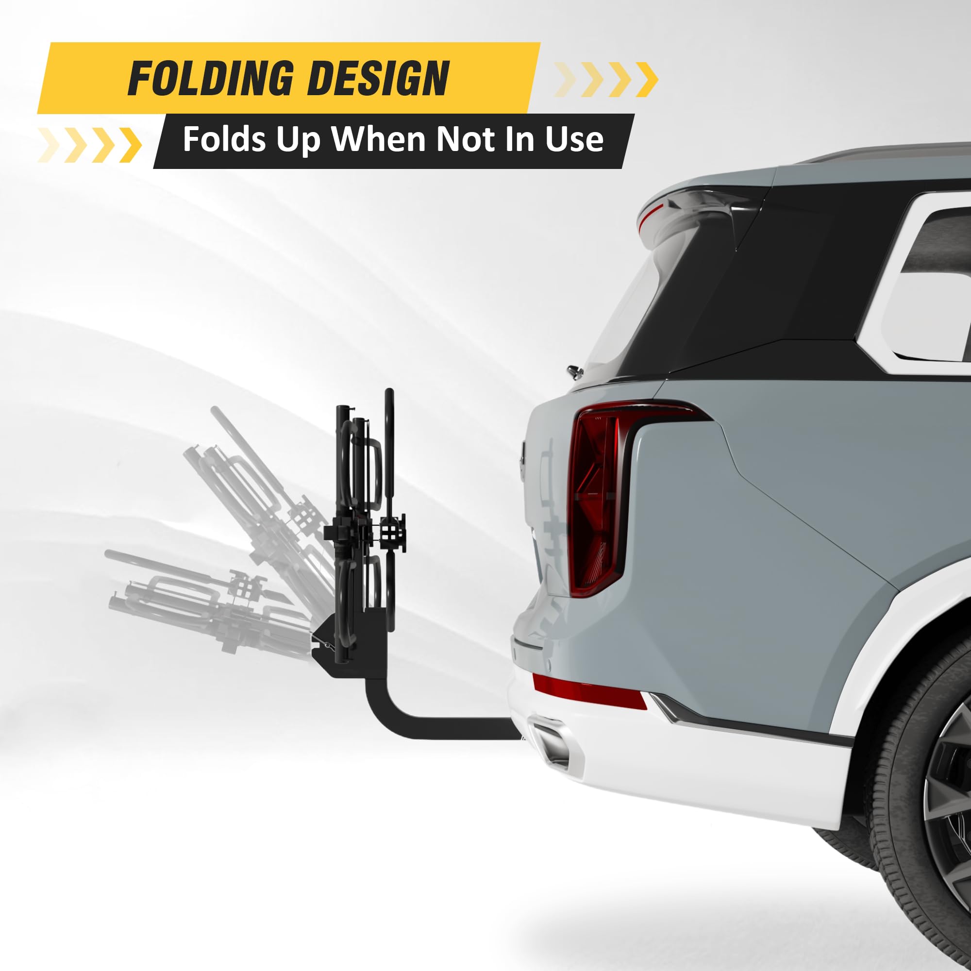 Hitch Bike Rack,Wobble Free Smart Tilting Folding Bicycle Car Racks for Standard,Fat Tire E-Bike Rack for Tow Hitch, 2-Bike 200 lbs Capacity, 2 inch Receiver