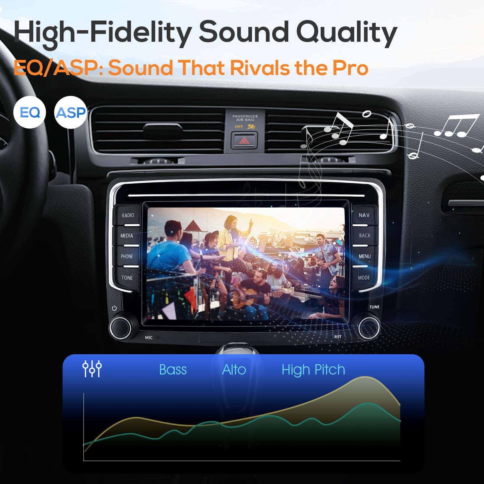 Haudio 2 Din Autoradio Avec Apple CarPlay Et Android Auto Sans Fil