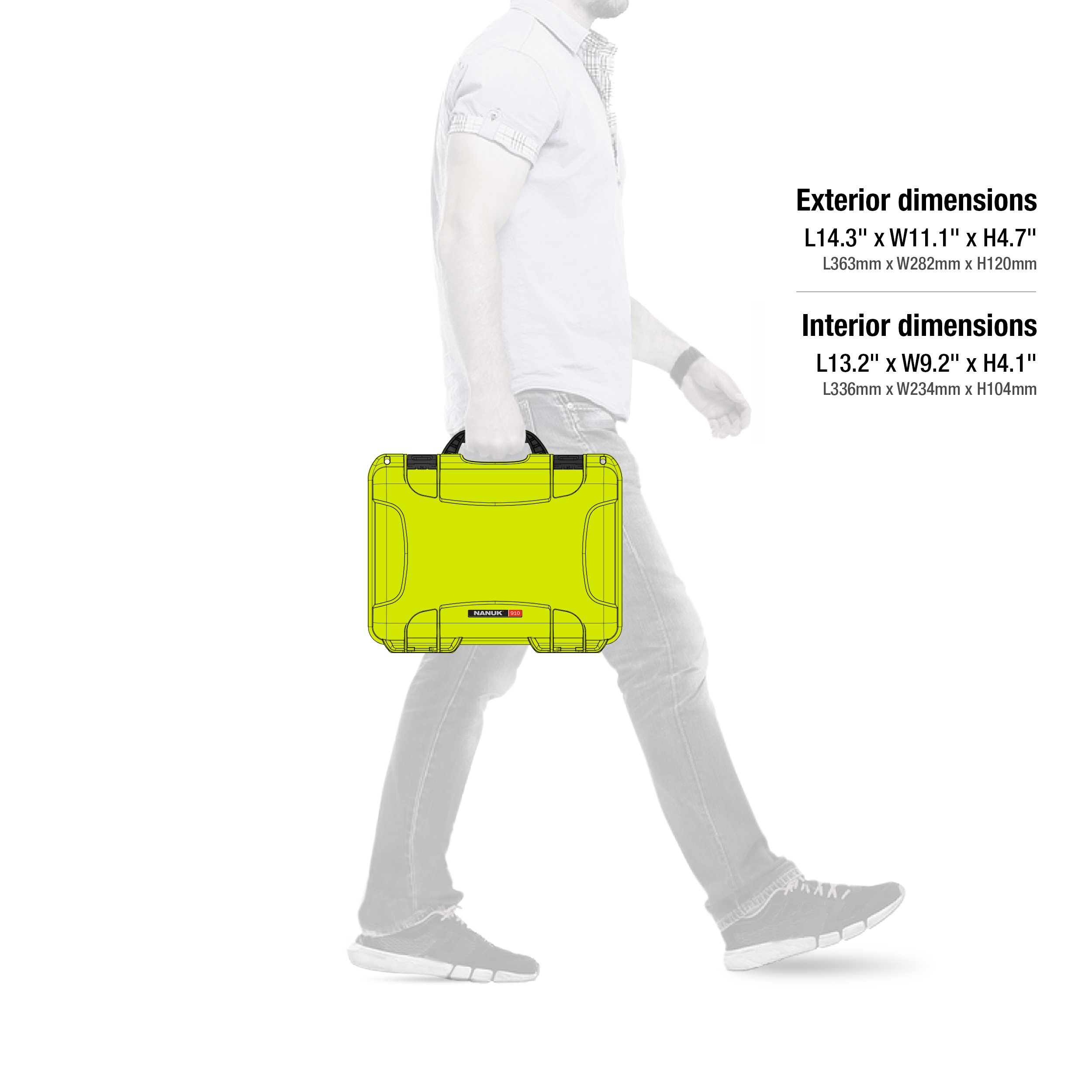 Nanuk 910 Hartschalenkoffer mit Schaumstoffeinsatz für Sennheiser AVX Wireless Mikrofon, wasserdicht, Limettengrün