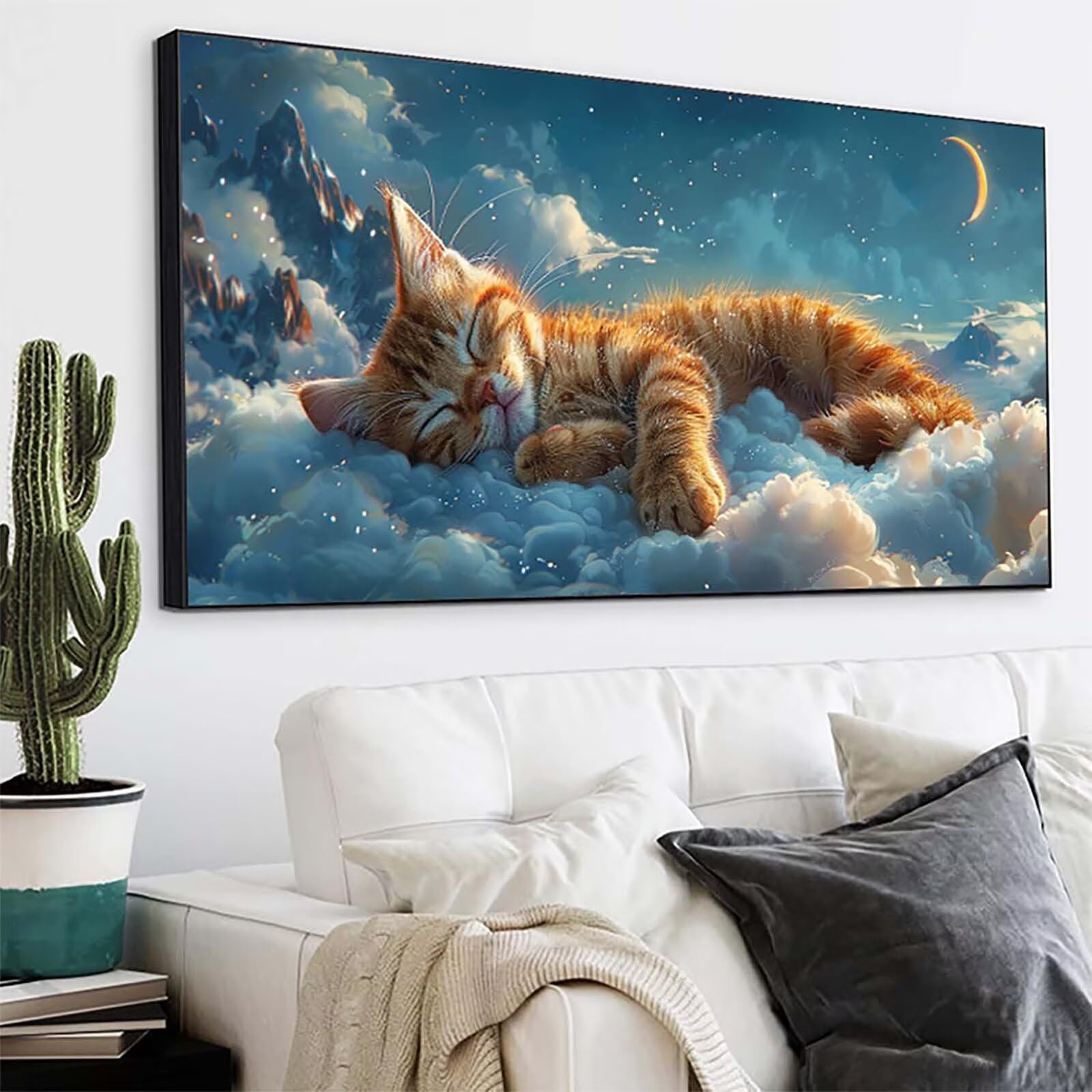 Gatto Diamond Painting Grandi Dimensioni 50x100cm, Diamond Painting Z-2936
