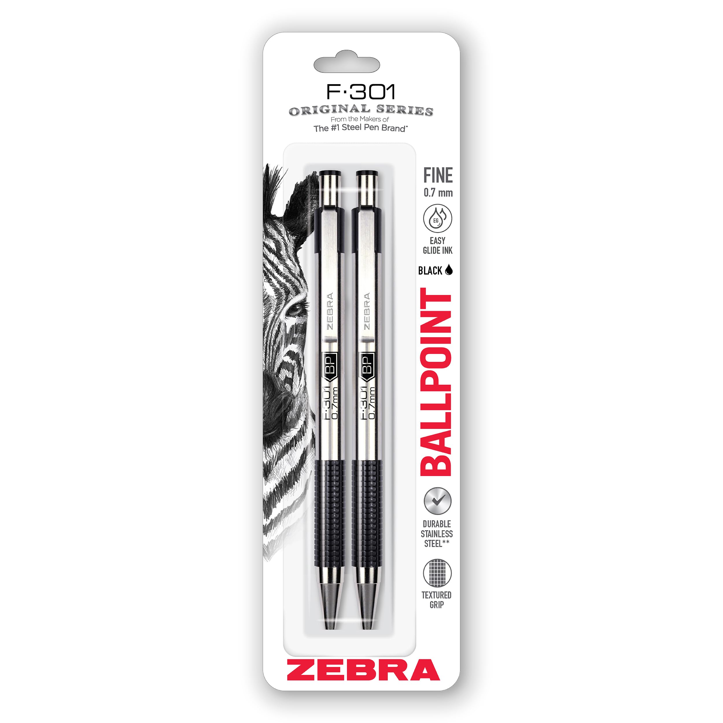 Amazon.com : Zebra Pen F-301 Ballpoint Black Ink Fine Point 0.7mm