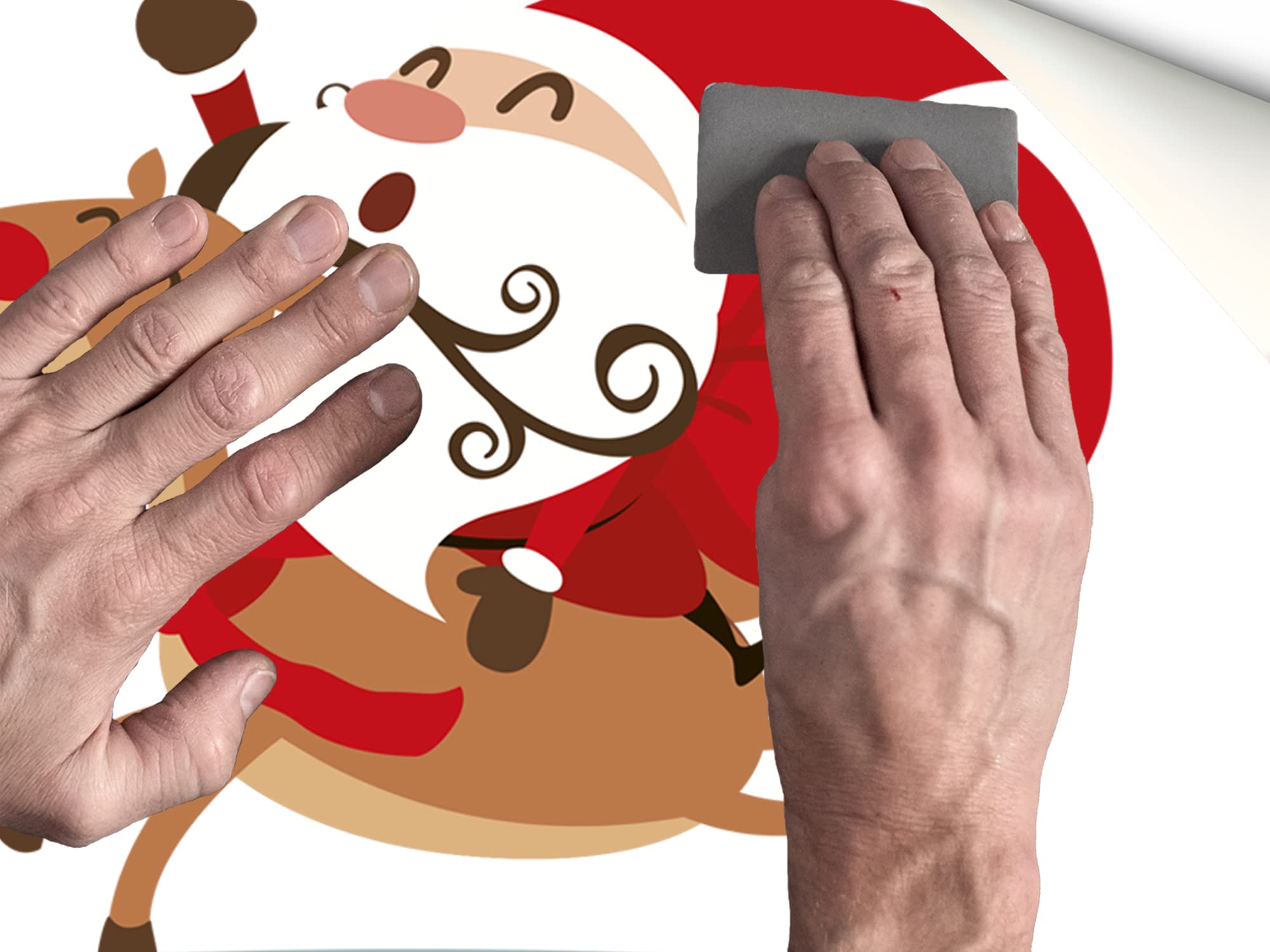 Oedim Vinyle pour vitrines Décoration de Noël Papa Noel en Renne Plusieurs Dimensions Vinyle adhésif Décorez Votre vitrine Stickers adhésifs Escaparate Vinyle pour Affaires 2,00 m x 2,00 m