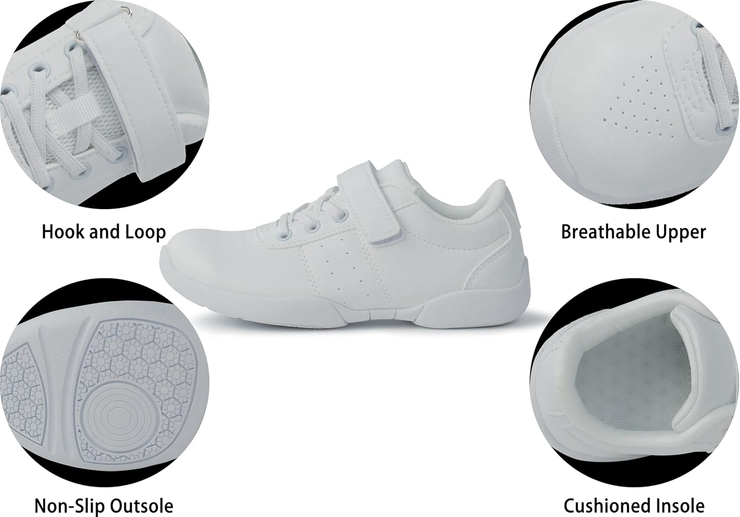 Cheer Shoes Girls - Kids Youth Cheerleading Shoes - Child Toddler Athletic Training Tennis Dance Sneakers
