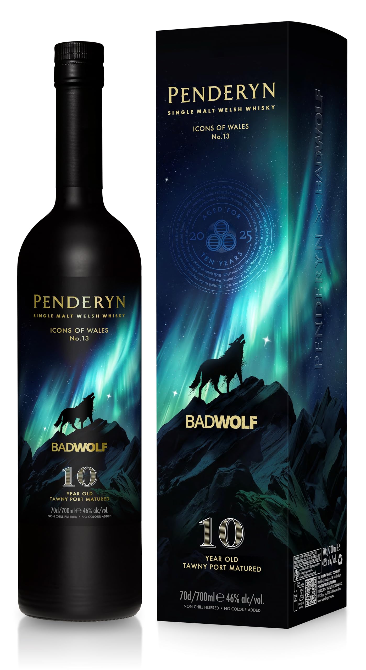 Penderyn Bad Wolf| Single Malt Welsh Whisky |Icons of Wales | 70cl