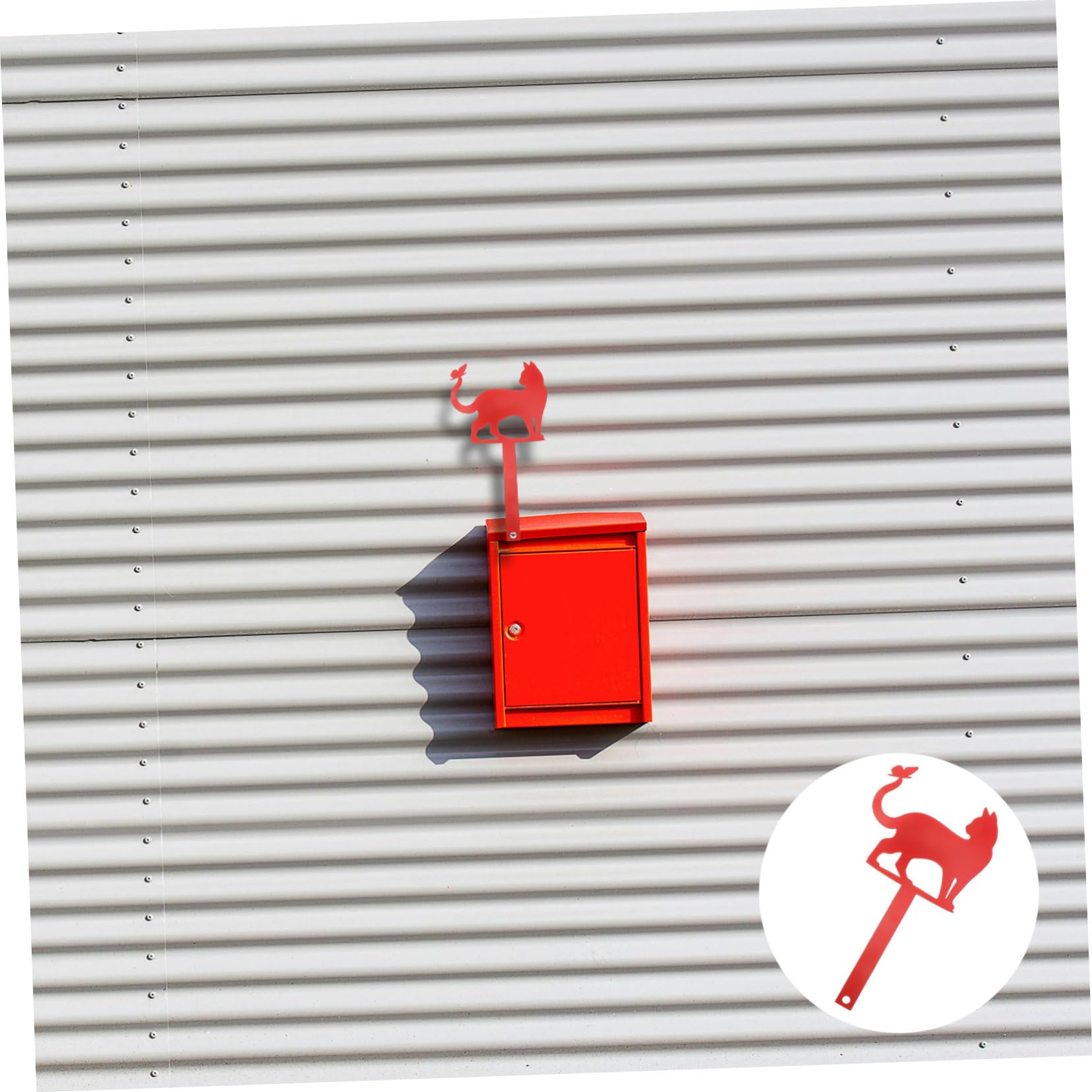 VICASKY Mailbox Flag Replacement Kit Wrought Iron Cat Shape Garden Mailbox Dec