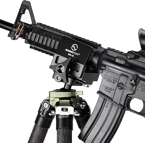 Miniatura 8 de SUNWAYFOTO Adaptador de pistola de rifle de montaje en silla de montar SM-76 para trípode Arca Swiss QR Plate