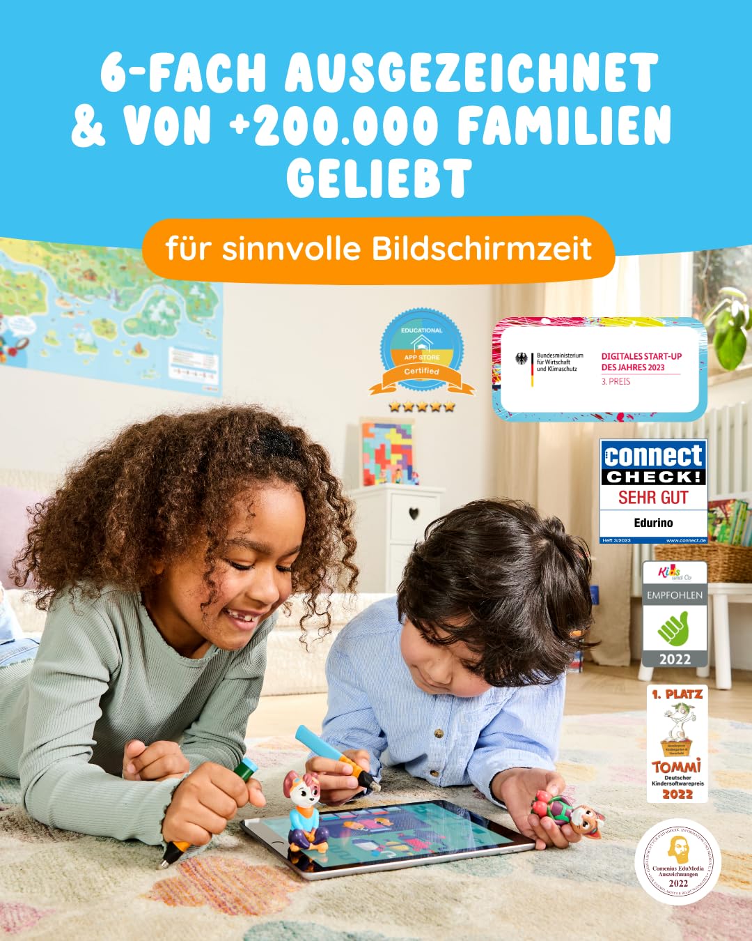 Edurino Starterset Luka Logisches Denken & Coding ab 4 Jahren inkl. App | Spielerisch Strukturen & Muster erkennen | Rätseln & Knobeln