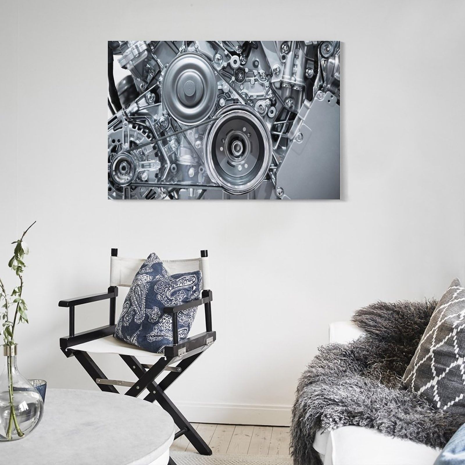 HDYDJS Car Engine Engine Picture Mechanical Aesthetics Poster Canvas Wall Art Prints for Wall Decor Room Decor Bedroom Decor - (Similar to-split into three separate pictures)