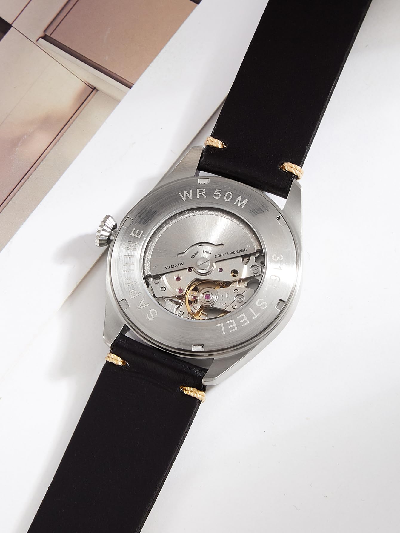 Boyarca Pilot Watch - Reloj de pulsera de aviador para hombre, movimiento automático, mecánico, caja de acero inoxidable, relojes luminosos e impermeables