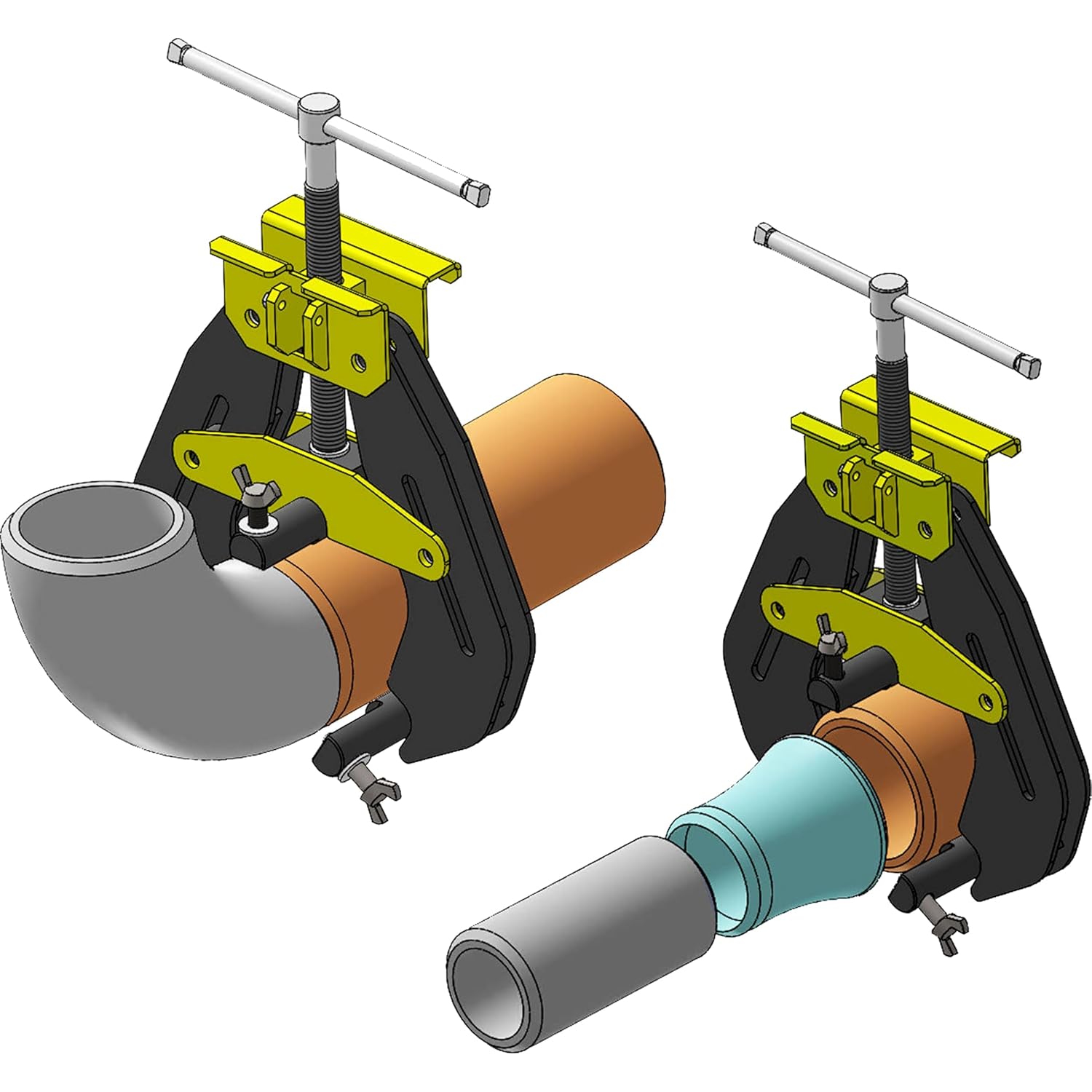 Strong Hand Tools, Pipe Alignment Clamp, Pipe Diameter Capacity: 2" - 6", Fit-Up Clamp, Quick Acting Screws, Stainless Steel Contact Adjustment Screws, CPA60