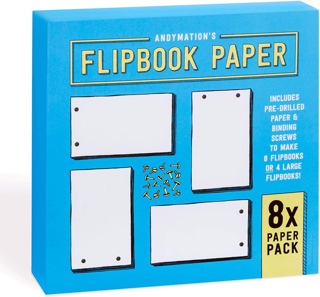 ANDYMATION Flipbook Paper Refill - 480 Sheets (8x8 inches) - Letter Size - Biodegradable - Smooth Finish - Enough for 8 Standard or 4 XL Flipbooks