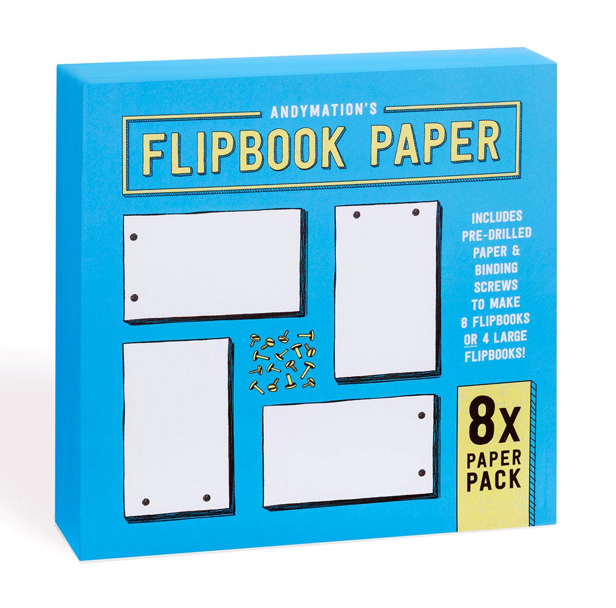 Official Andymation's Flipbook 8X Paper Pack Refill Sheets for The