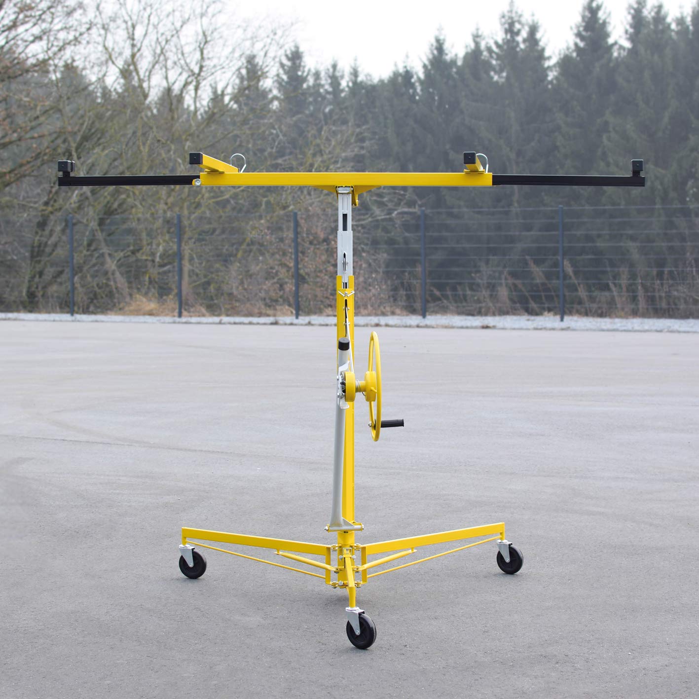 BAMATO Trockenbau Plattenlift DPH-3400 | Hubkraft: ca. 68 kg | Höhenverstellung von 1420 mm bis 3400 mm | integriertes Fahrwerk | Plattenheber Heber für Gipsplatten