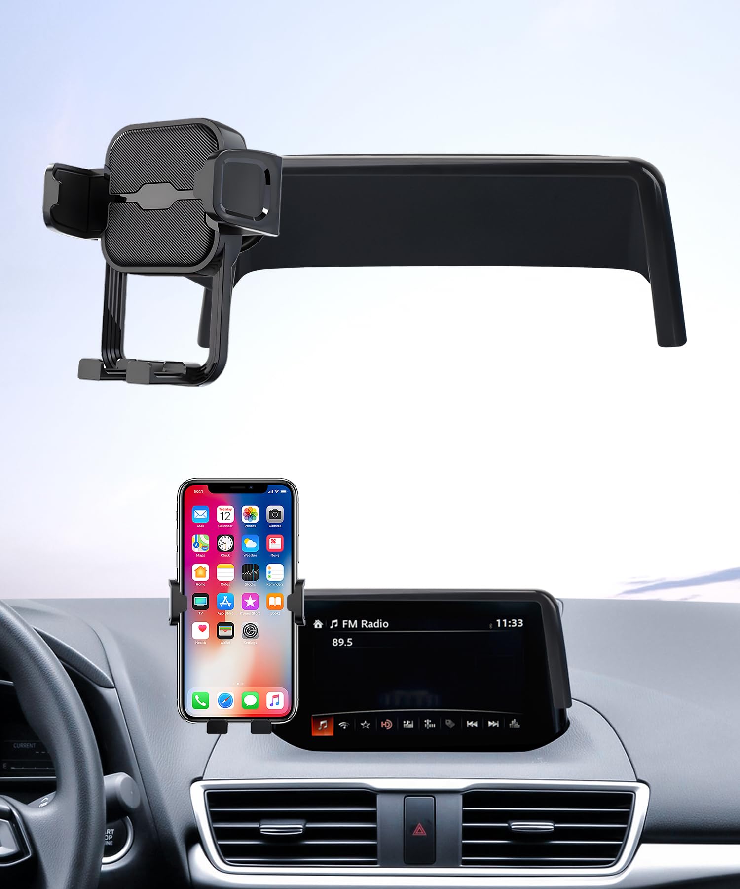 Masergogo Car Phone Holder for 2017-2018 Mazda 3, 360° Rotation, 7 inch Screen Fixed Clip, Auto Accessories Navigation Bracket, Interior Decoration